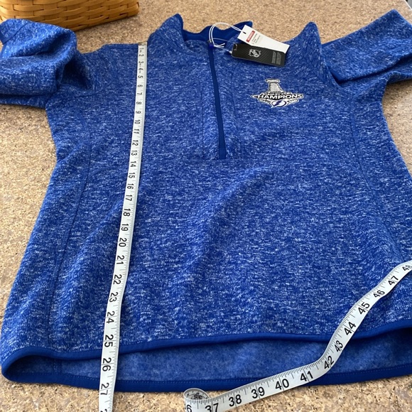 NWT Antigua 2020 Stanley Cup Champs Tampa Bay Lightning Pullover Large Fleece - Picture 6 of 15